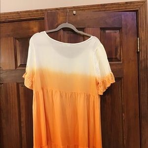 Cream and orange dress